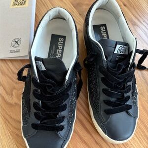 Black Glitter Sneakers by Golden Goose